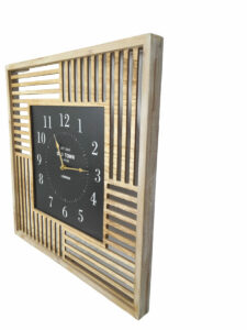 RELOJ DE PARED CUADRADO MADERA 60*60*4.5 ART. L148 - Imagen 2