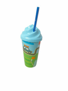 VASO 400cc INFANTIL C/TAPA Y SORBETE ART. 4795 - Imagen 3