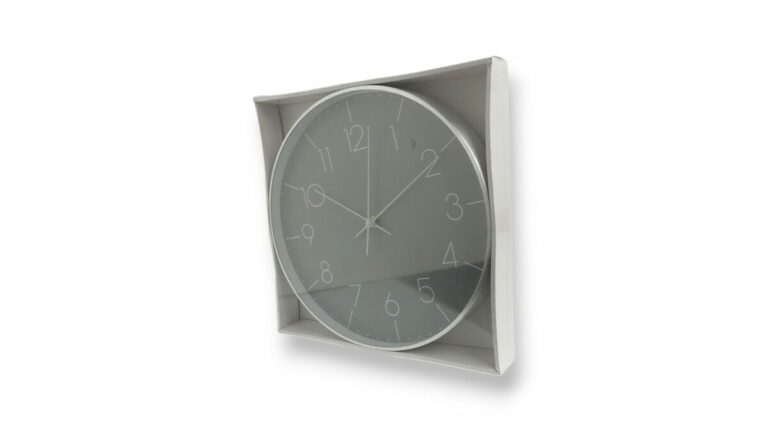 RELOJ DE PARED REDONDO PLATEADO