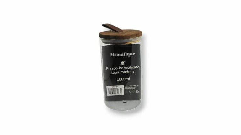 FRASCO BOROSILICATO 1000 ML TAPA MADERA - Imagen 2