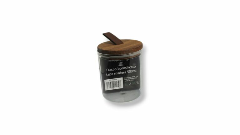 FRASCO BOROSILICATO 500 ML TAPA MADERA - Imagen 2