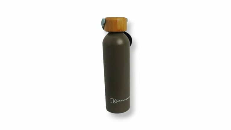 BOTELLA DEPORTIVA ALUMINIO 650cc TAPA BAMBU - Imagen 2