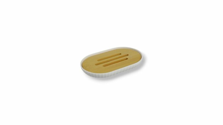 JABONERA OVAL PLASTICA RAYAS C/TAPA 12.5*8cm