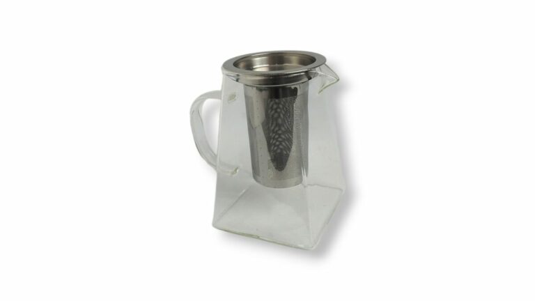 TETERA VIDRIO PIRAMIDAL C/TAPA METAL/FILTRO 950ml