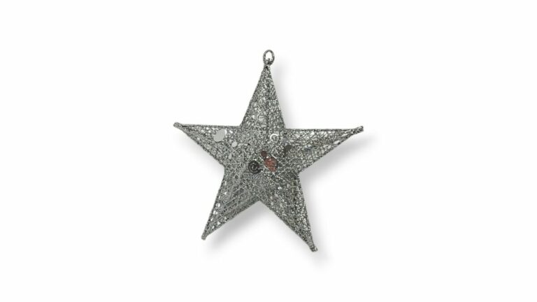 ESTRELLA ALAMBRE 25 CM PLATA