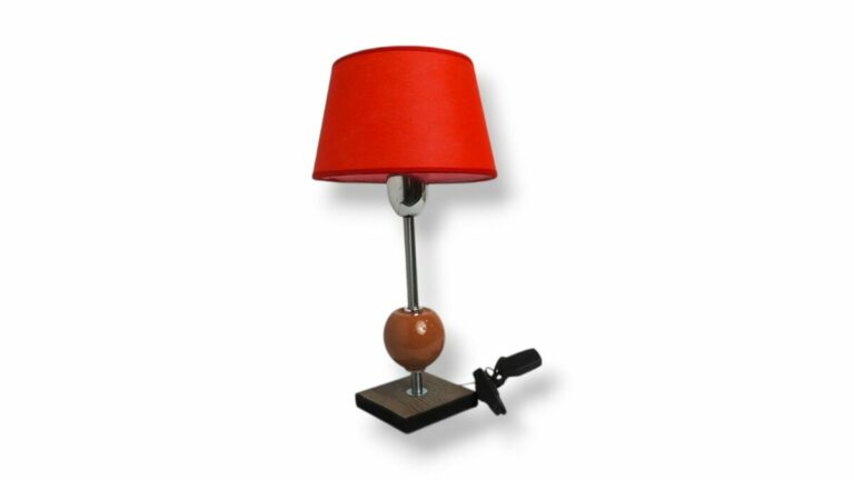 VELADOR 1 BOCHA C/PANTALLA MARRON ESMALTADA 28cm - Imagen 3
