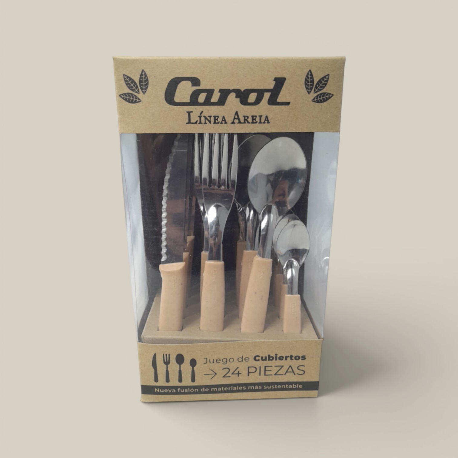 Juego cubiertos 24 pzas.e/caja damasco