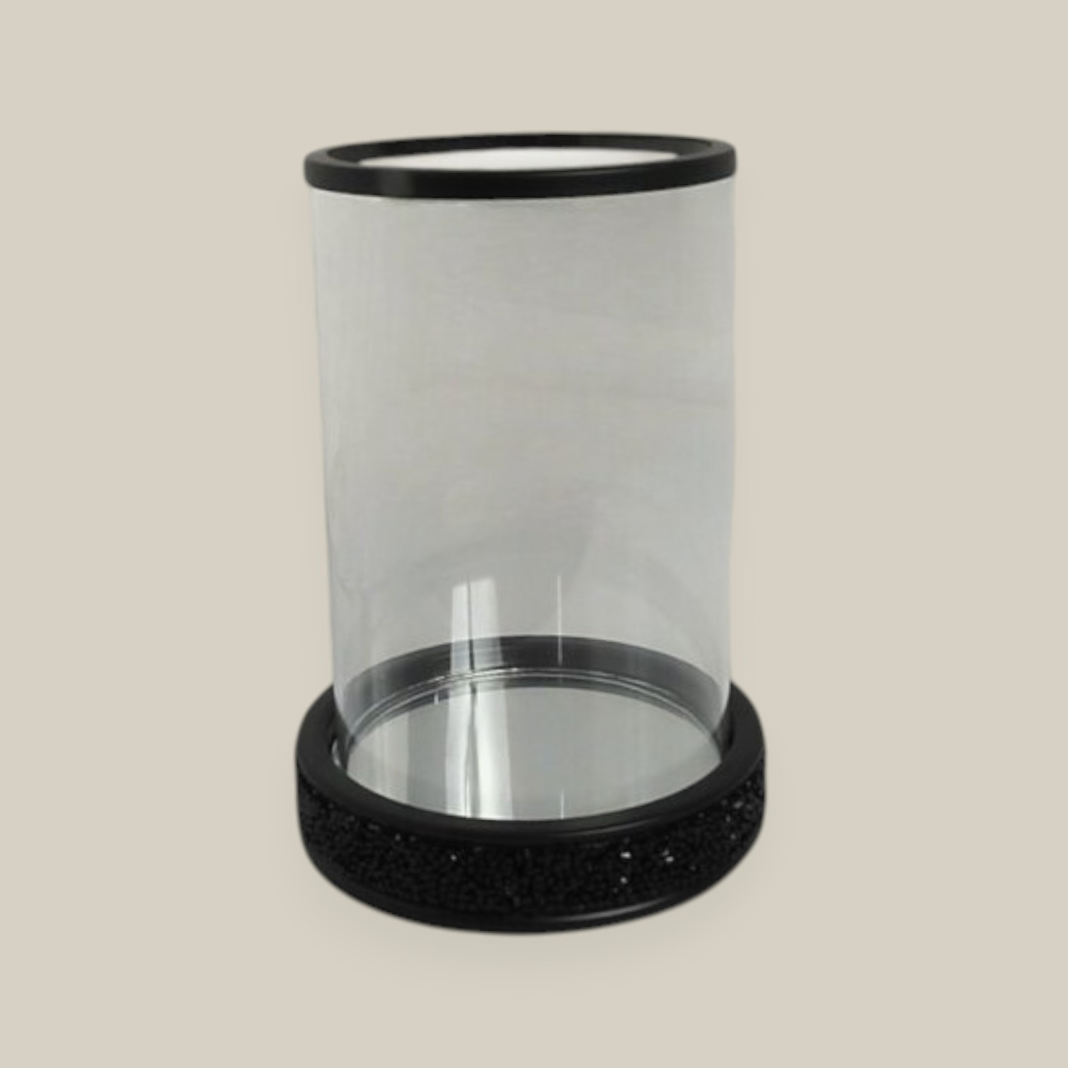Portavela vidrio metal 17*10 cm strass