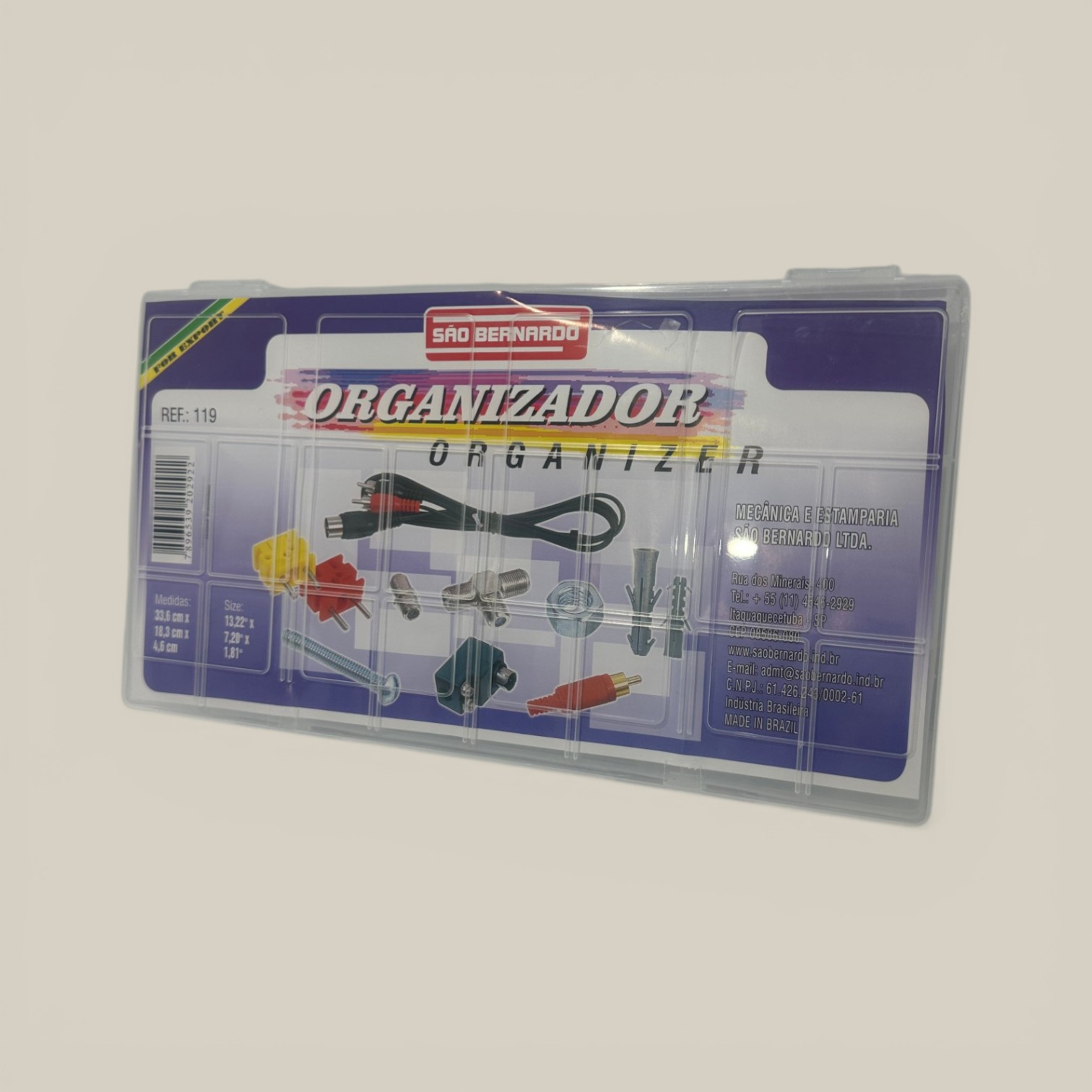 Organizador transp.plast.17 div.335*195*45mm