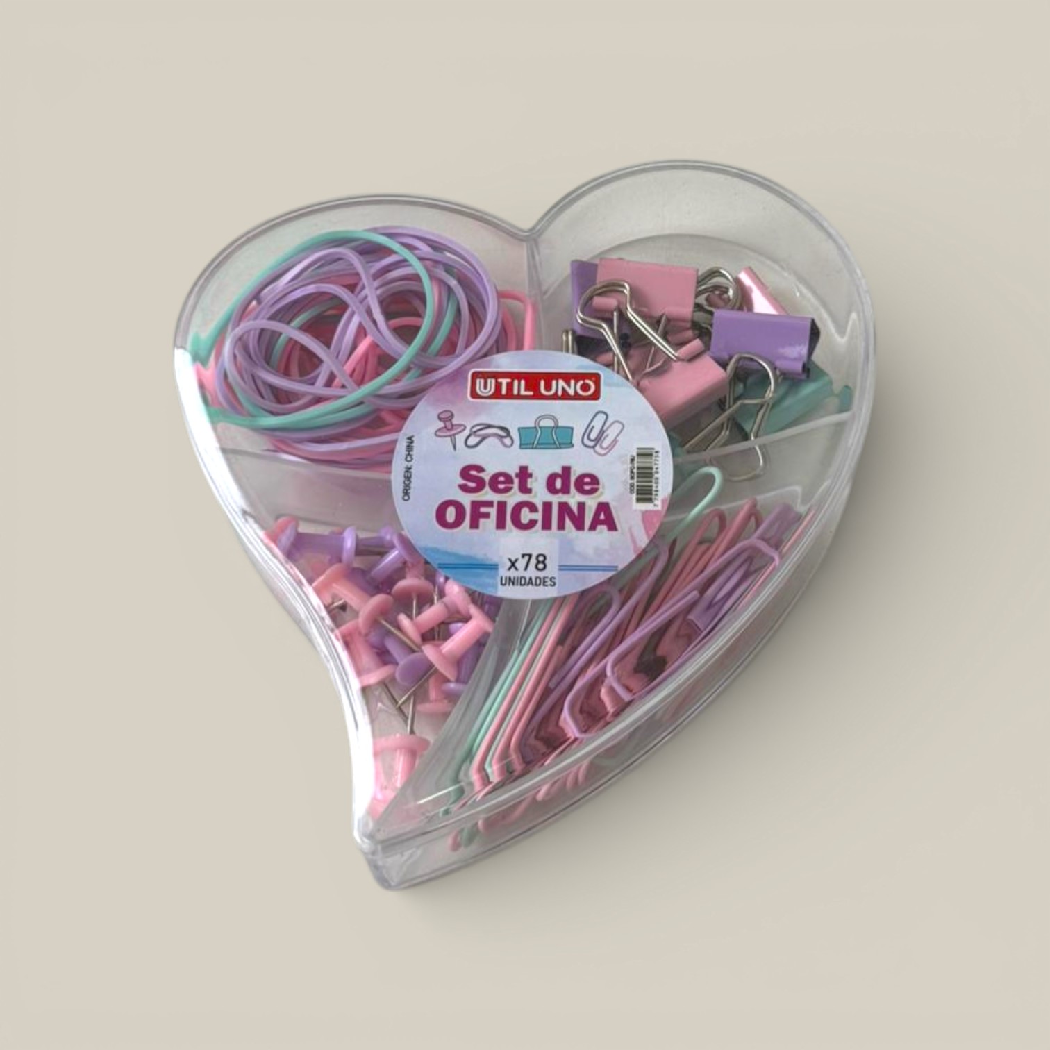 Set de oficina colores sut. x 78 und.