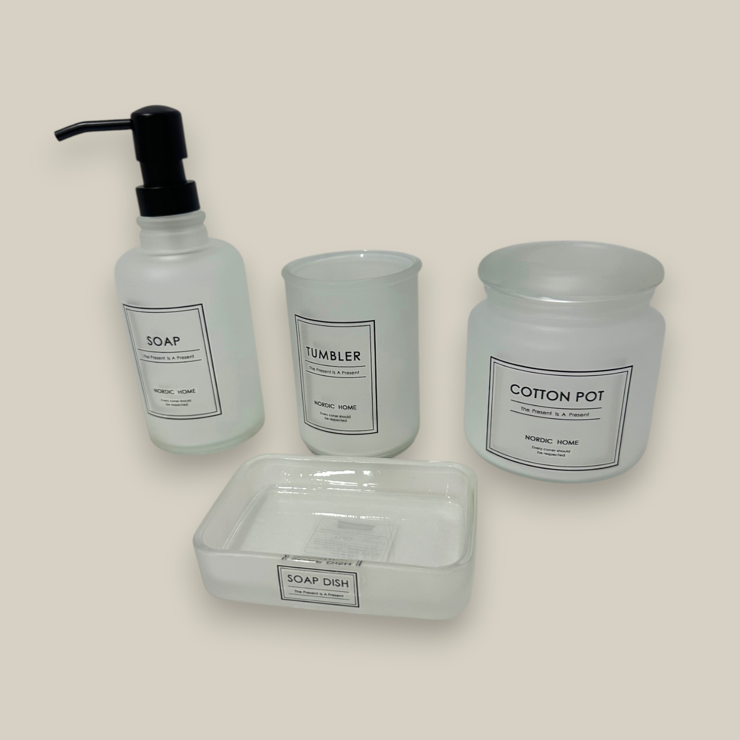 Set baño n.14 vidrio satinado 4 pzas.