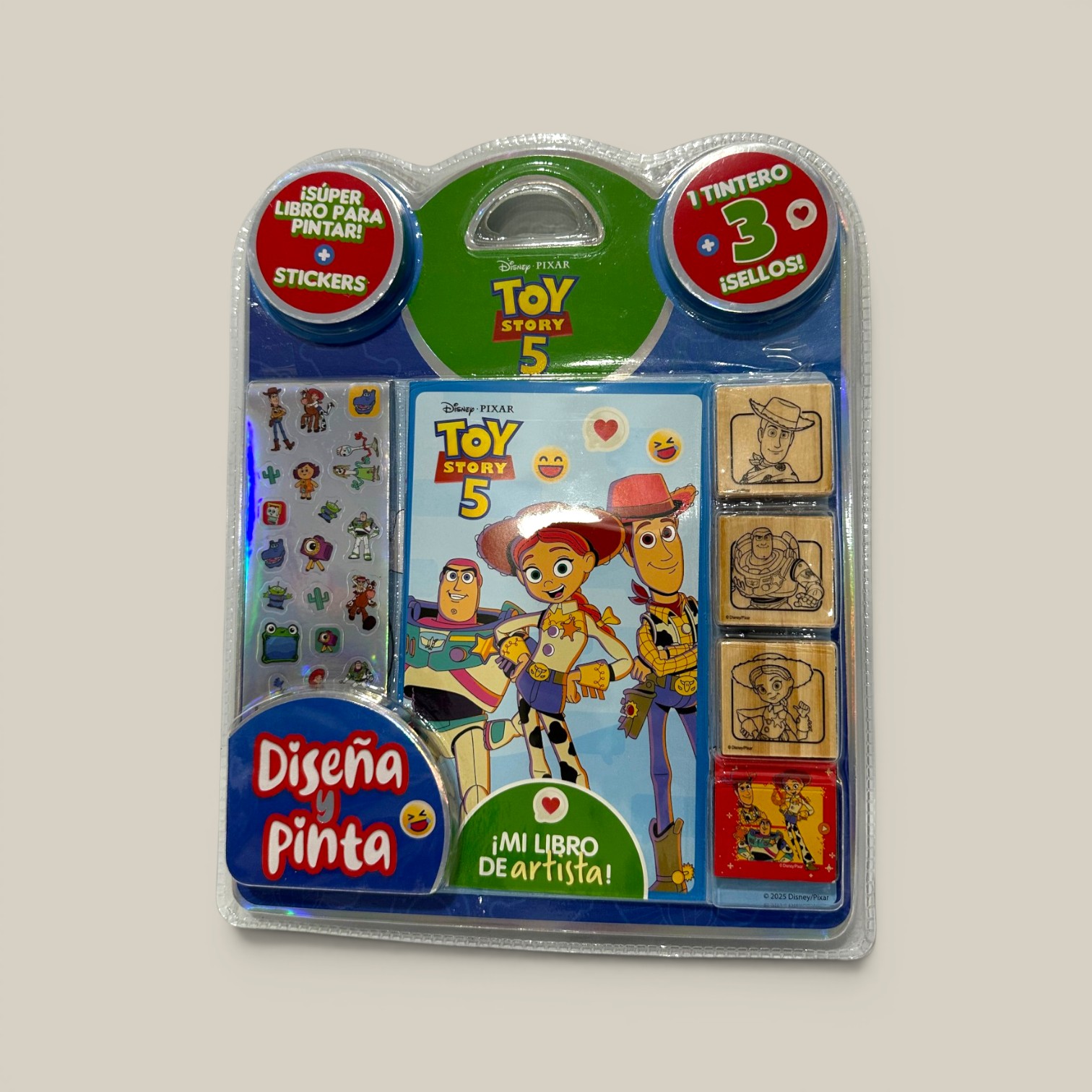 Libro p/diseñar y pintar toy story 5 c/accesorios
