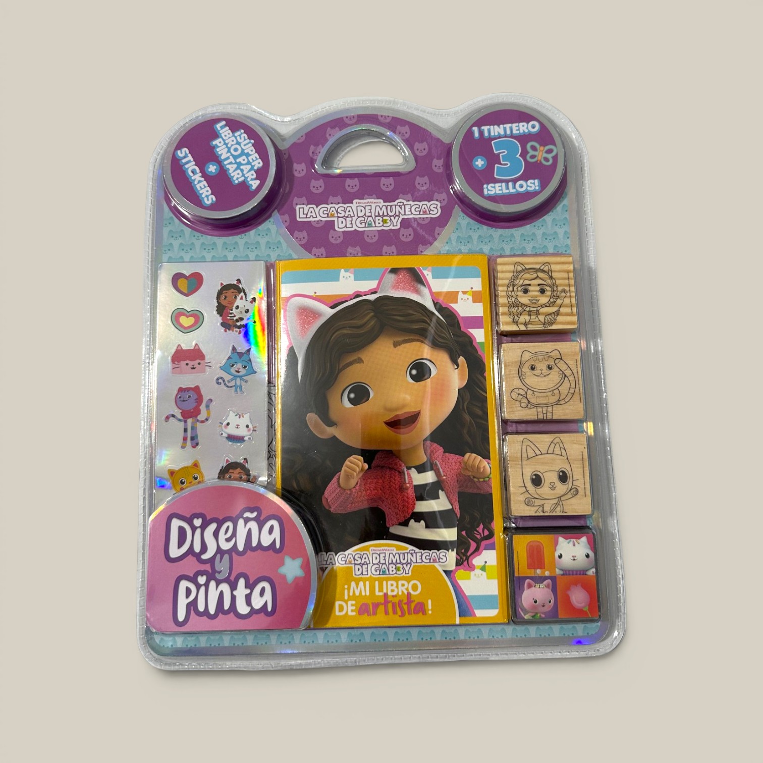 Libro p/diseñar y pintar gabby doll house c/accesorios